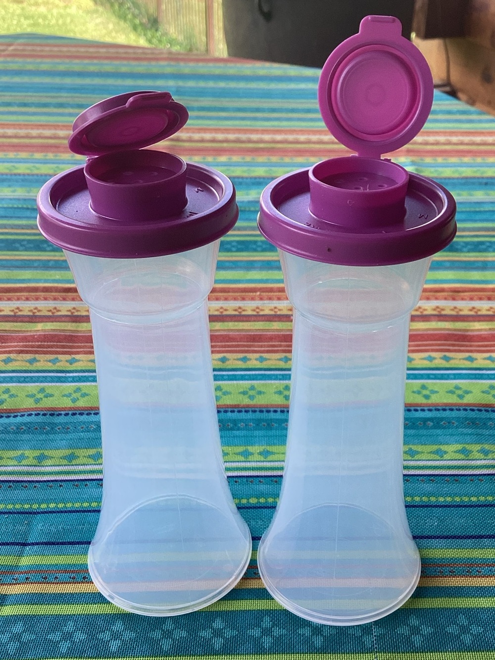 Tupperware Salt and Pepper Shakers - one set in Wild Mulberry